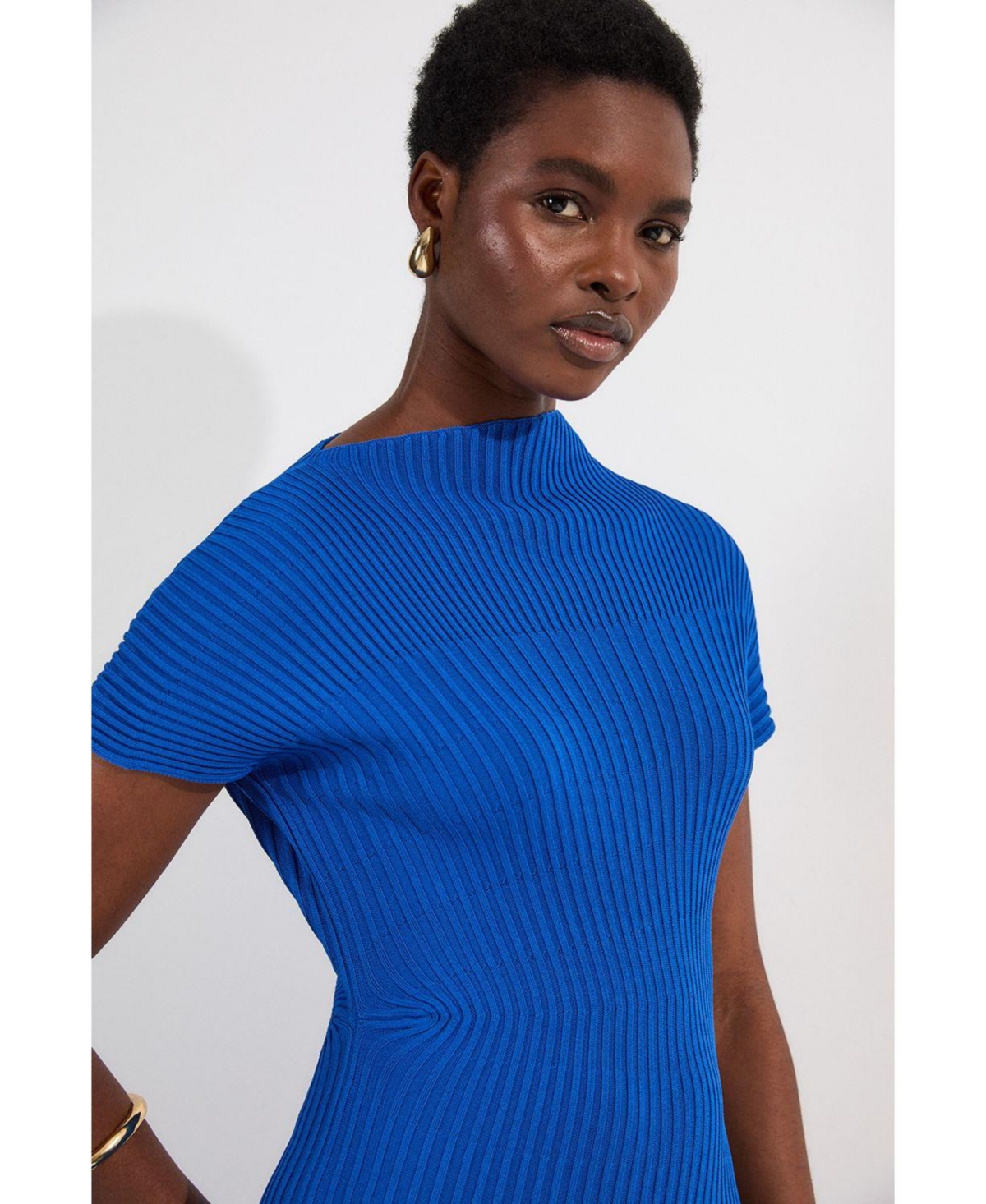 Karen Millen Women's Stitch Detail Knit Midi Dress