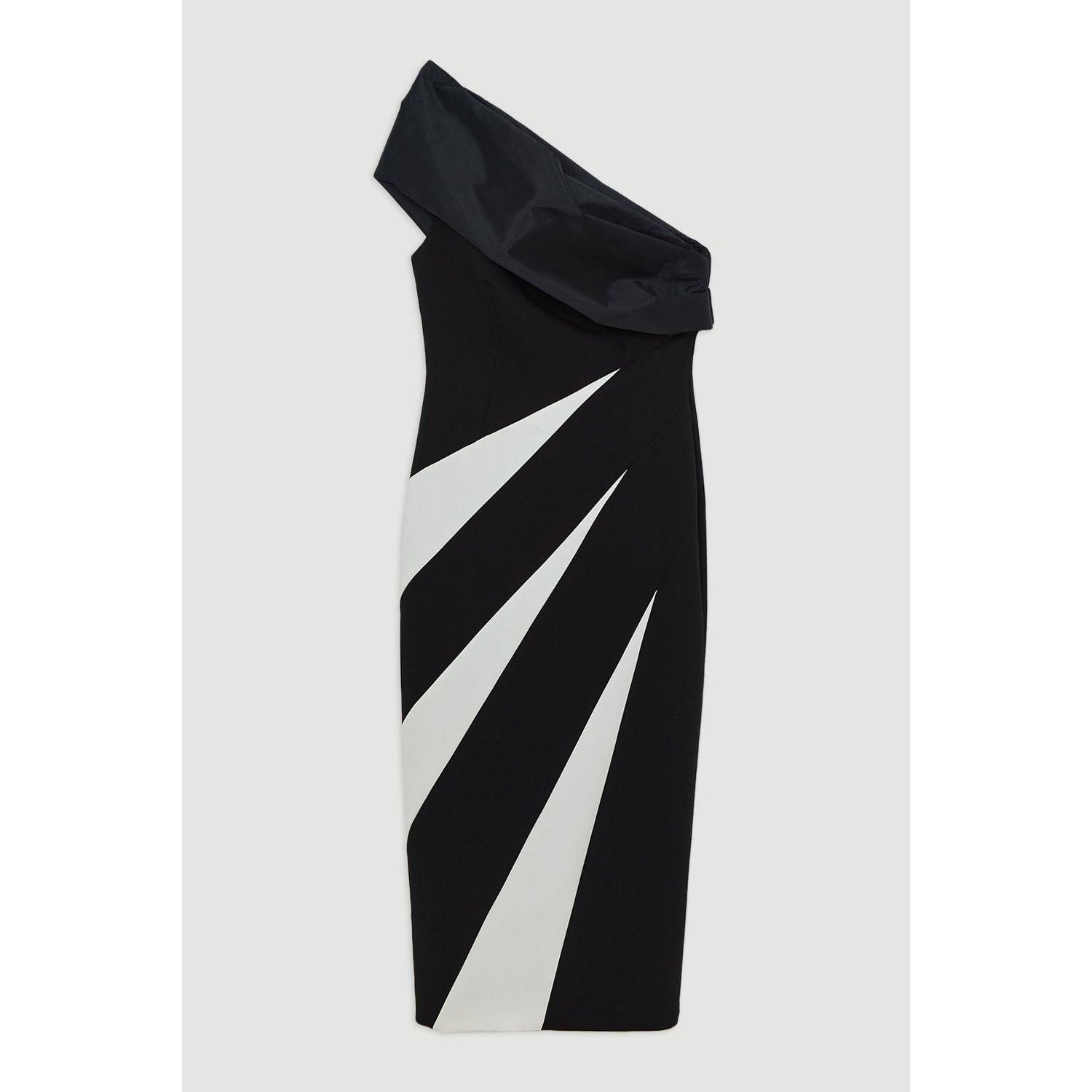 Women's One Shoulder Panel Midi Dress