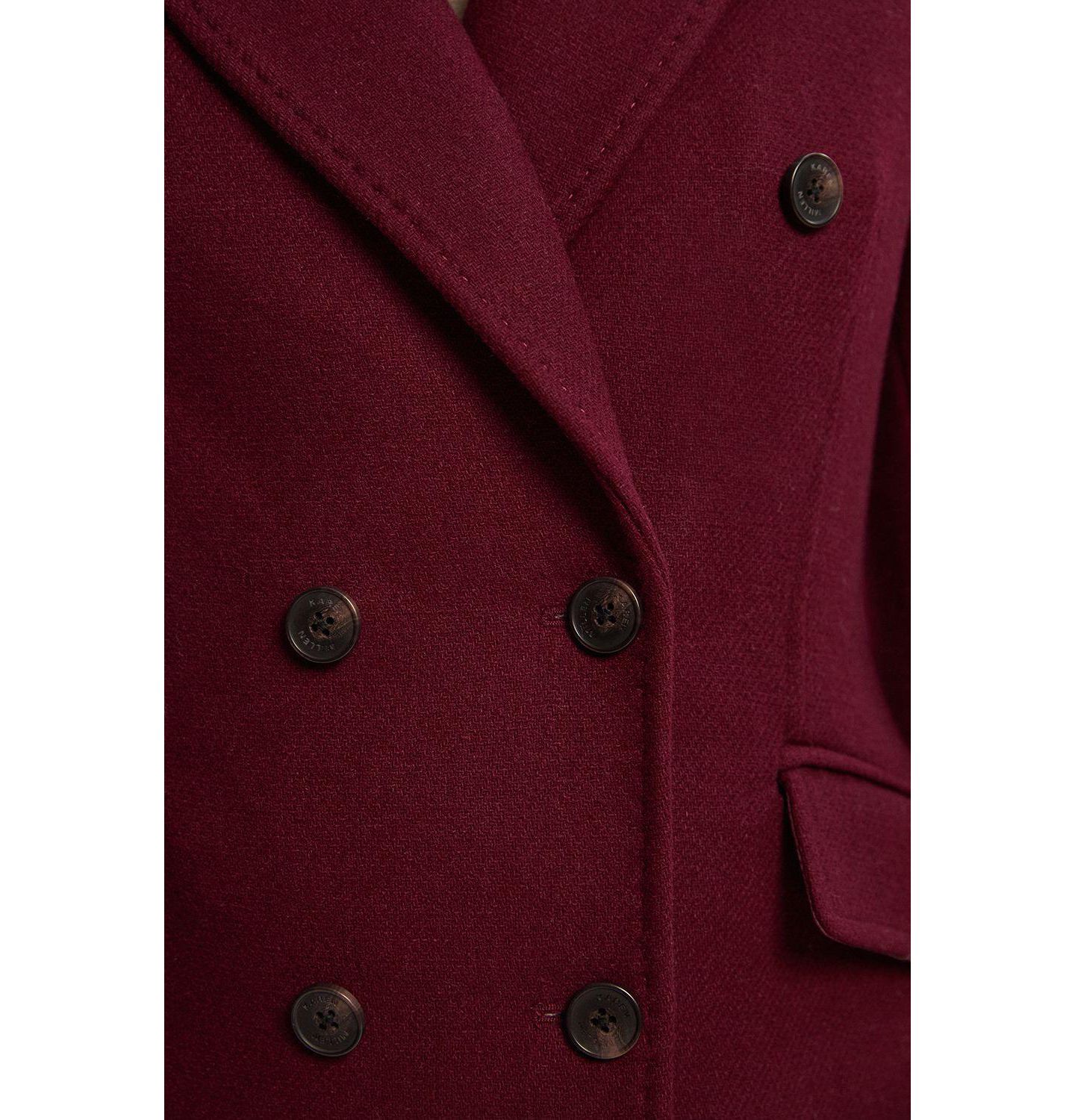 Женское пальто Karen Millen Wool Double Breasted Midi, цвет: Бордовый — фото 3