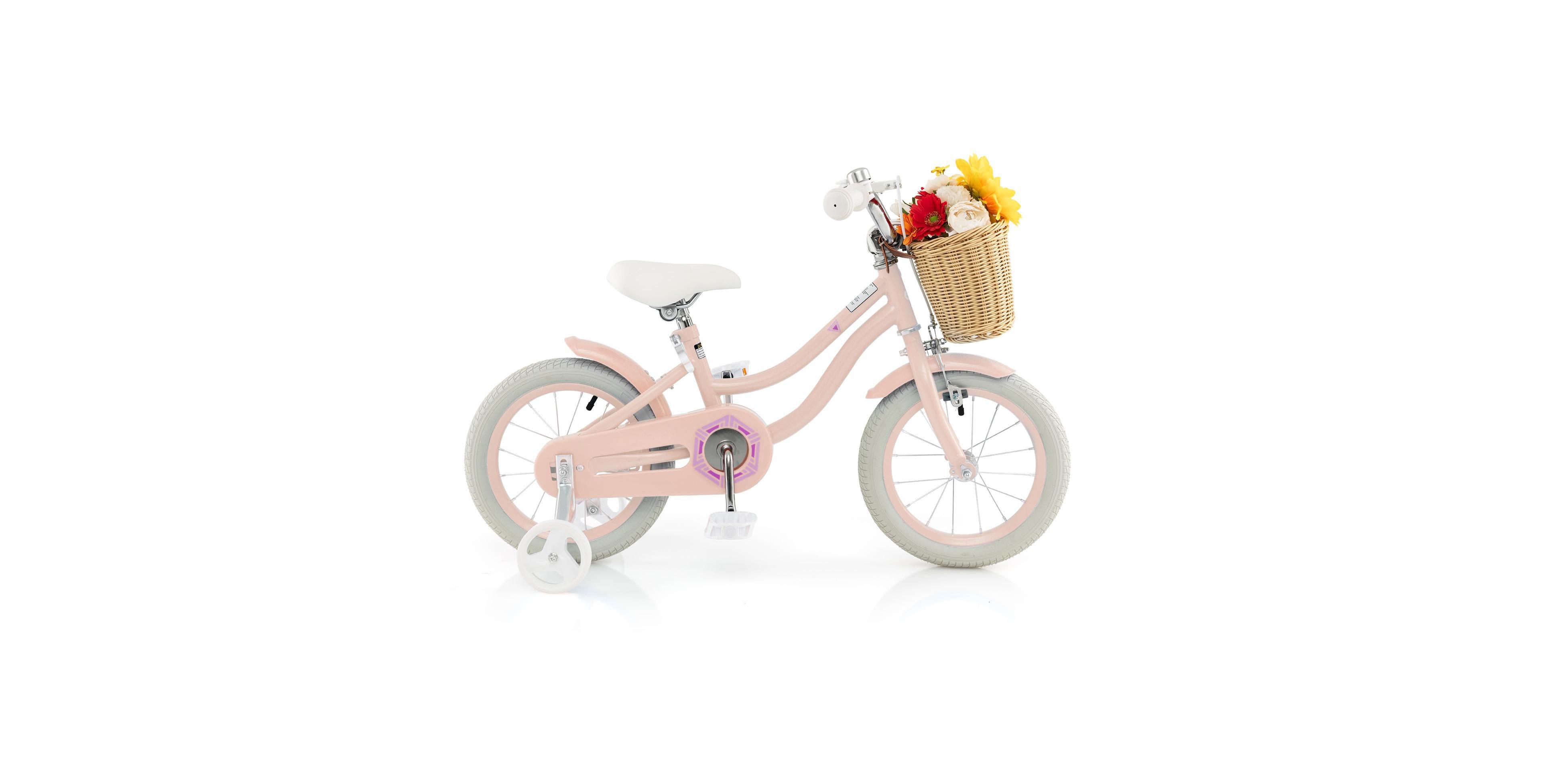 Sugift 14-Inch Carbon Steel Kids Bike with Removable Training Wheels and Adjustable Handlebar & Seat, Ages 3+