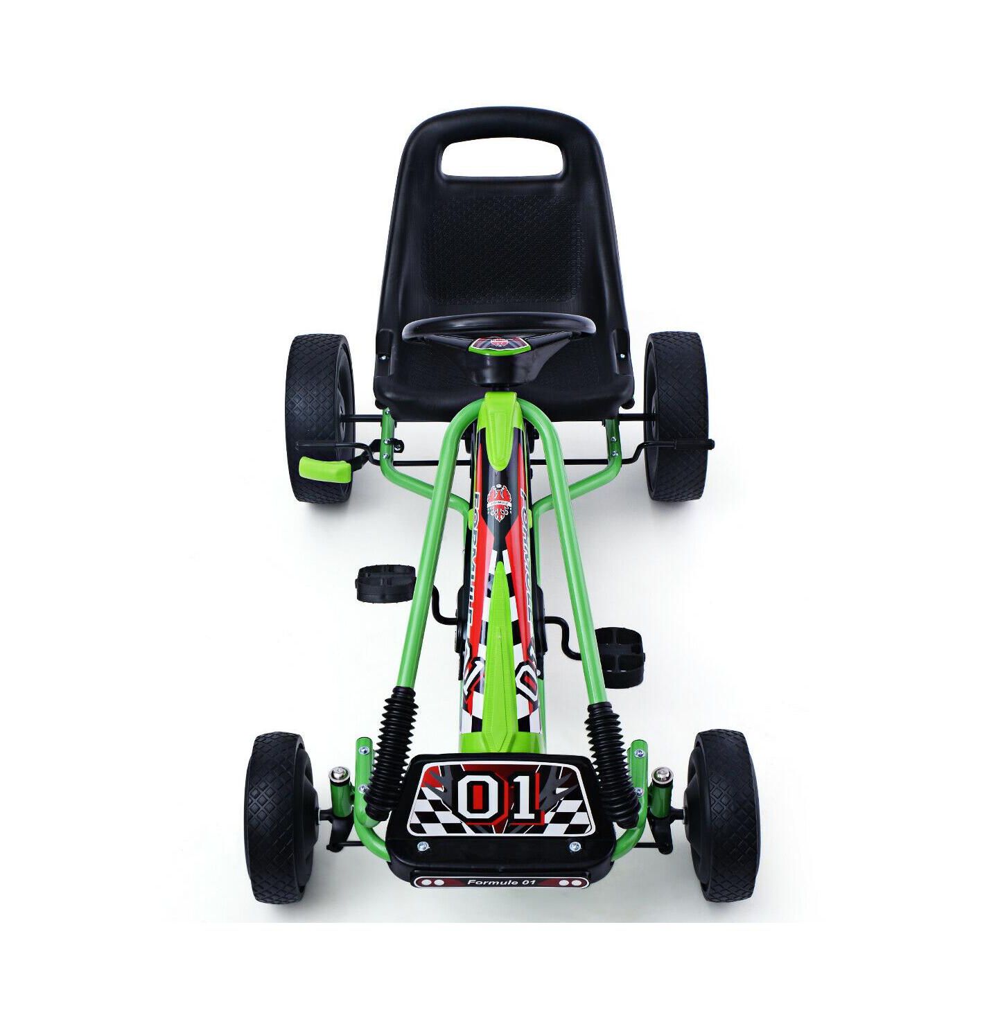 Детская игрушка SUGIFT Pedal-Powered Go Kart Racer with 4-Wheel, 3-Point Steering, Ages 3+, цвет: Зелёный — фото 5