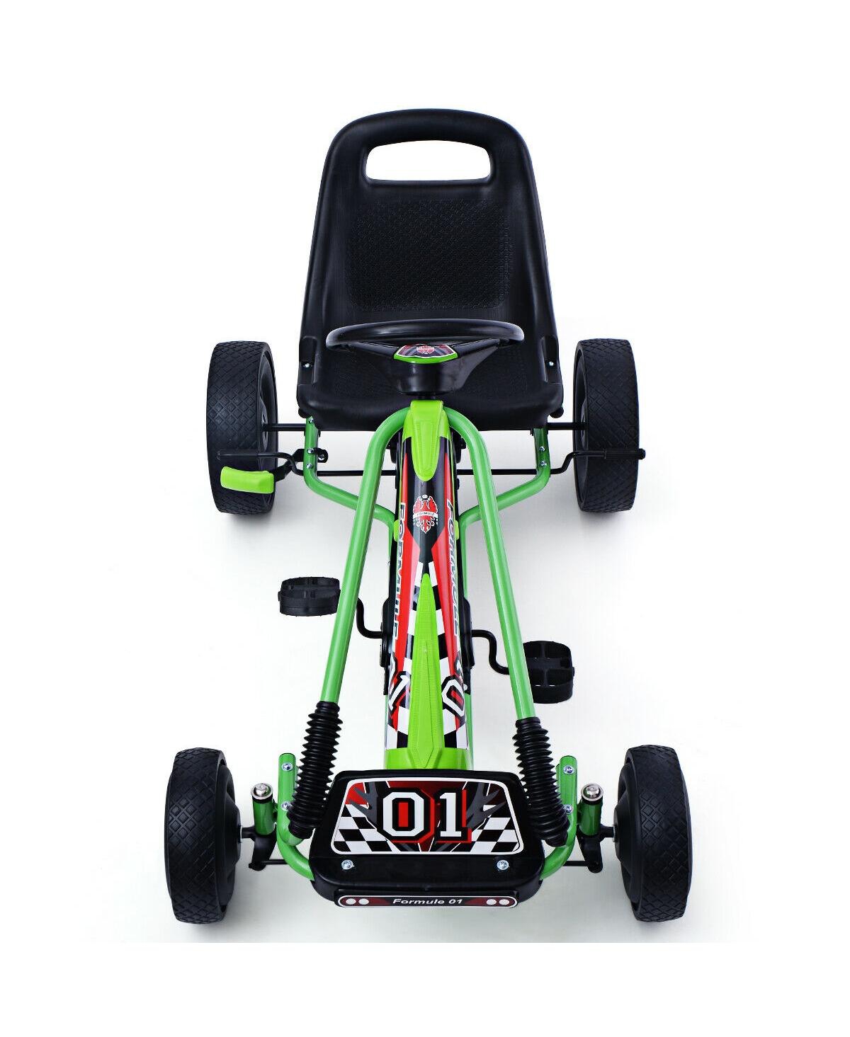 4 Wheels Kids Ride On Pedal Powered Bike Go Kart Racer Car Outdoor Play Toy
