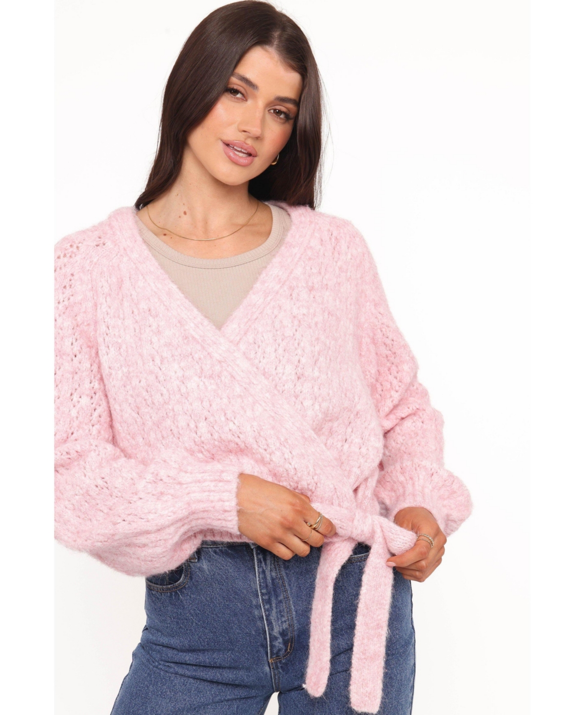 Petal and Pup Women's Etta Ballet Wrap Knit Sweater - Butter L