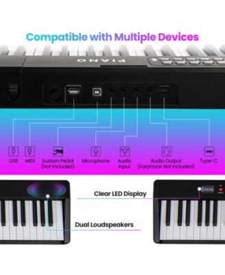 88 Key Foldable Electric Keyboard Piano with Wireless MIDI and Dual Speakers