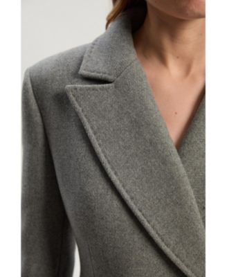 Women's Wool Blend Tailored Fitted Maxi Coat