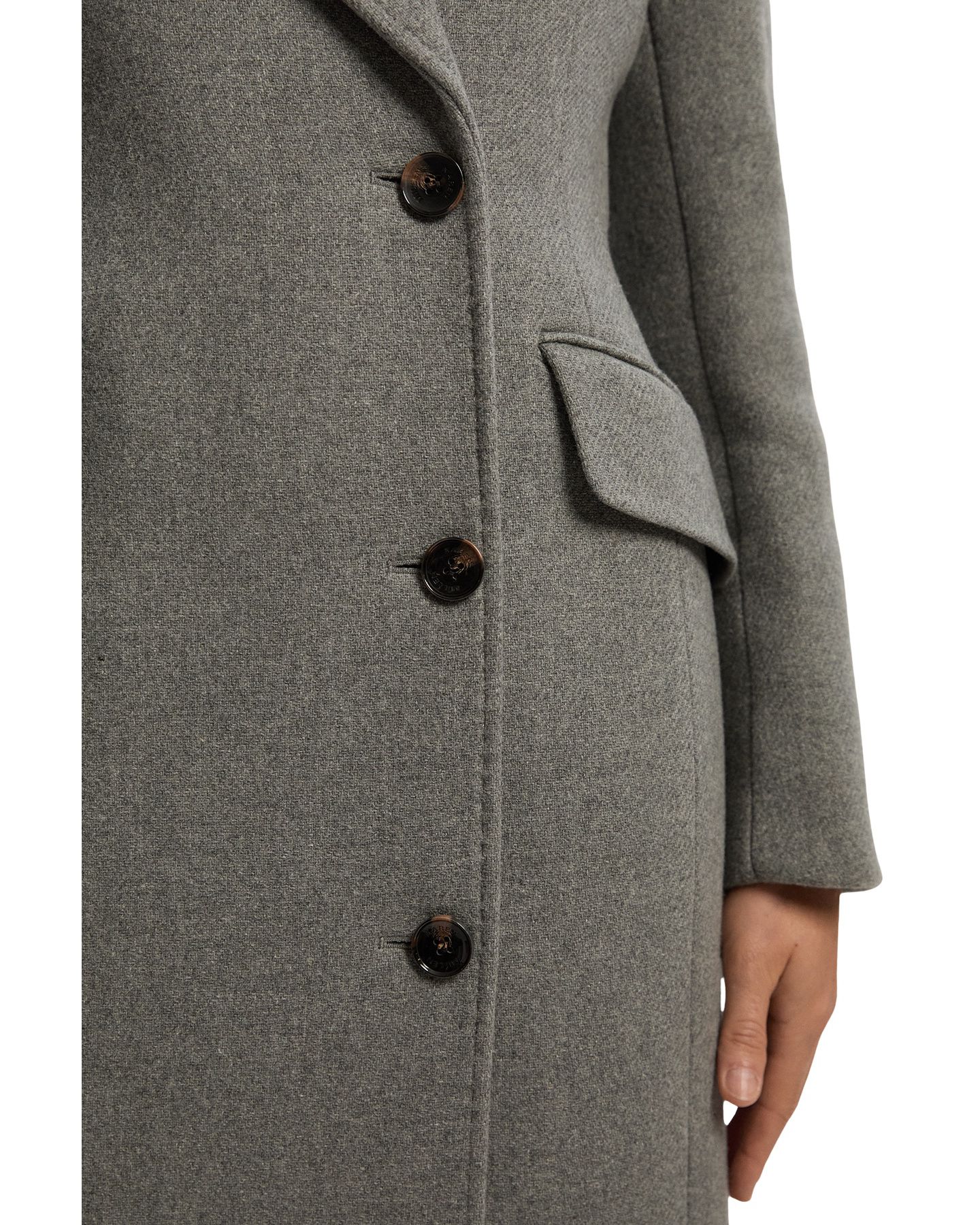 Женское пальто Karen Millen Wool Blend Tailored Fitted Maxi, цвет: Серый меланжевый — фото 5