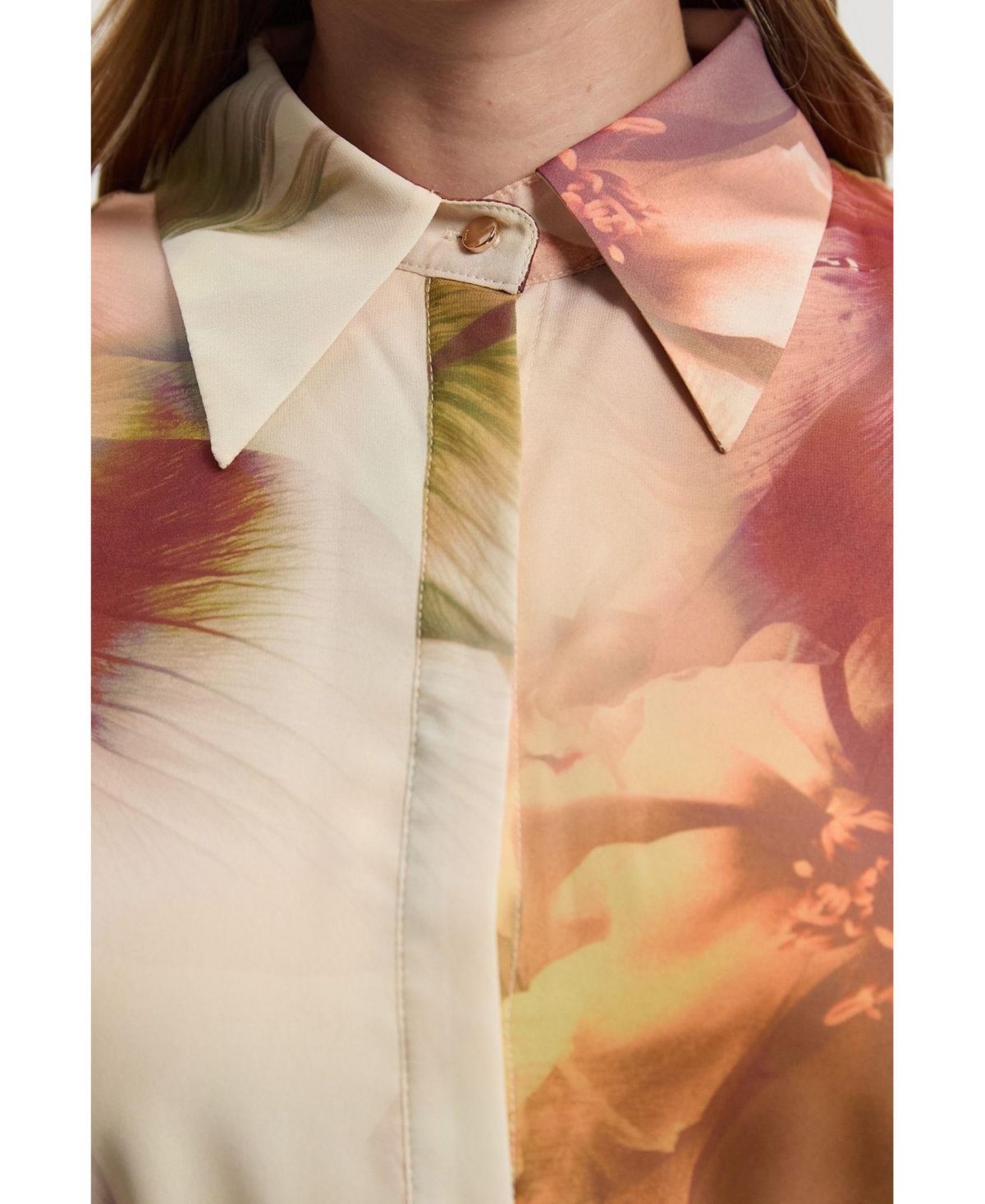 Karen Millen Women's 's Floral Belted Woven Shirt Dress