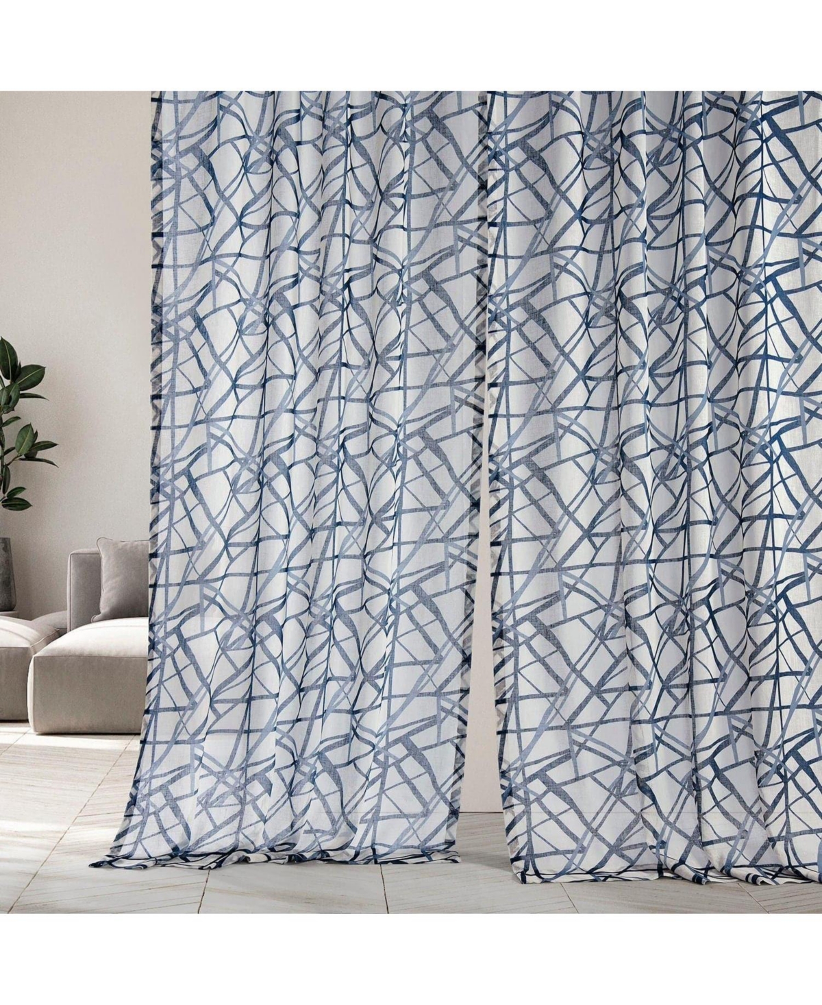 Half Price Drapes Abstract Printed Sheer Curtain