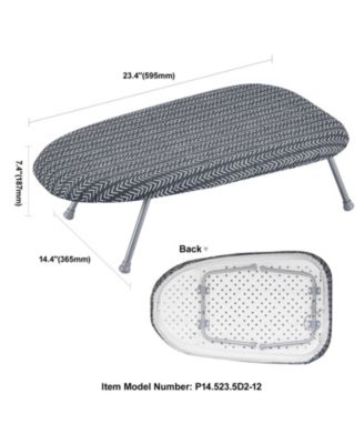 Tabletop Ironing Board 23.4" x 14.4" with Heat-Resistant Cotton Cover & 7mm Padding, Ideal for Small Spaces & Travel