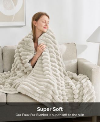 Ultra Plush Raschel Mink Blanket, Twin/Full