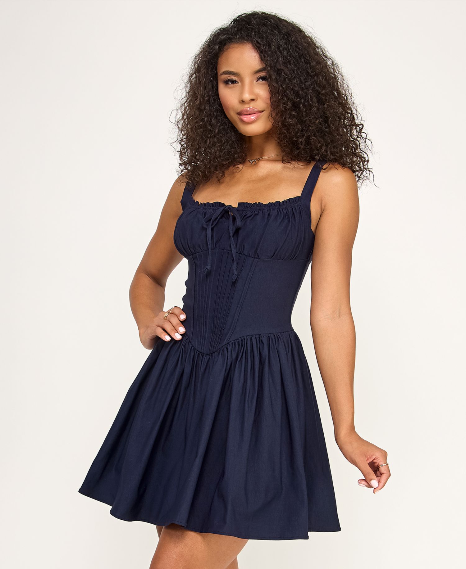 Women's Soft Gathered Bust Corset Dress