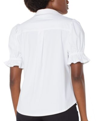 Petite Puffed-Sleeve Top