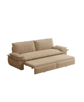 Streamdale Queen Pull Out Sofa Bed, 3-in-1 Convertible Sleeper, Corduroy Loveseat Bed, Camel