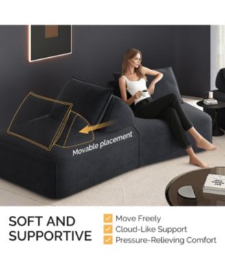 Streamdale Modern Light Luxury Oversized Modular Sectional Sofa, Fluffy Chenille, Removable Backrests, Dark Grey