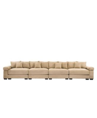 Oversized Cloud Modular Sectional Couch, Premium Corduroy 3-Seater, Camel