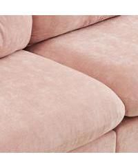 Streamdale Modular U Shaped Couch with Ottoman, Soft Chenille Fabric, Pink