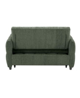  Tufted Loveseat Sofa Bed with Adjustable Backrest, USB Ports, and Cushions