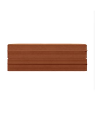 Streamdale Modern Floor Sofa with 2 Pillows, Convertible Plush Corduroy Sleeper Sofa Bed, Orange