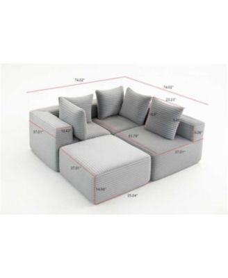 Streamdale Compressed Sofa:Magic Cube Sofa-YKX-33001-Grey
