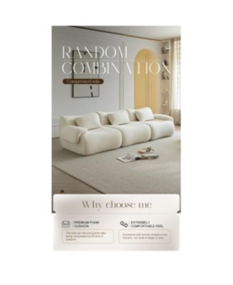 Streamdale Modular Sectional Sofa, Modern Minimalist Couch, Comfy, Space-Efficient - White