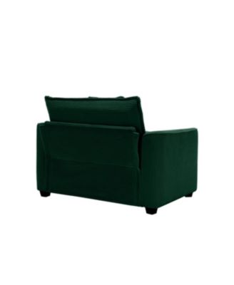 Streamdale Luxurious Green Corduroy Sofa Set with Two Chairs