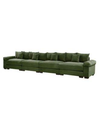 170" Oversized Cloud Modular Sectional Couch, Premium Corduroy 3-Seater, Green