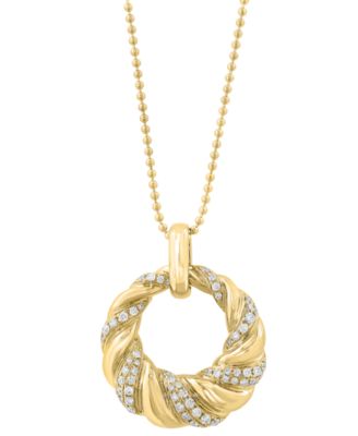 Diamond Pendant Necklace (5/8 ct. t.w.) in 14k Yellow Gold