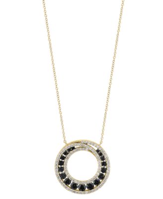 White, Black Diamond Necklace (1-5/8 ct. t.w.) in 14k Yellow Gold