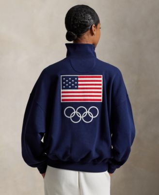 Women's Team USA Fleece Buttoned Mock Neck Sweatshirt