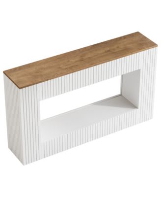 Modern Console Table, 55-Inch Wood Entryway Table with Storage, White