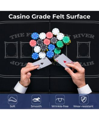 72 Inch Foldable Poker Table for 8 Players Portable Oval Card Board Game Table