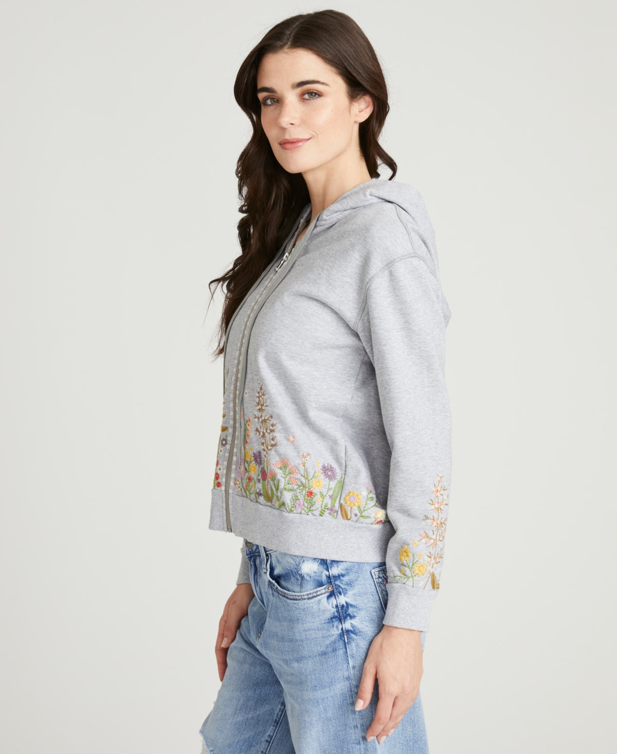 Driftwood Women's Hallie Floral Fields Printed Zip Sweatshirt