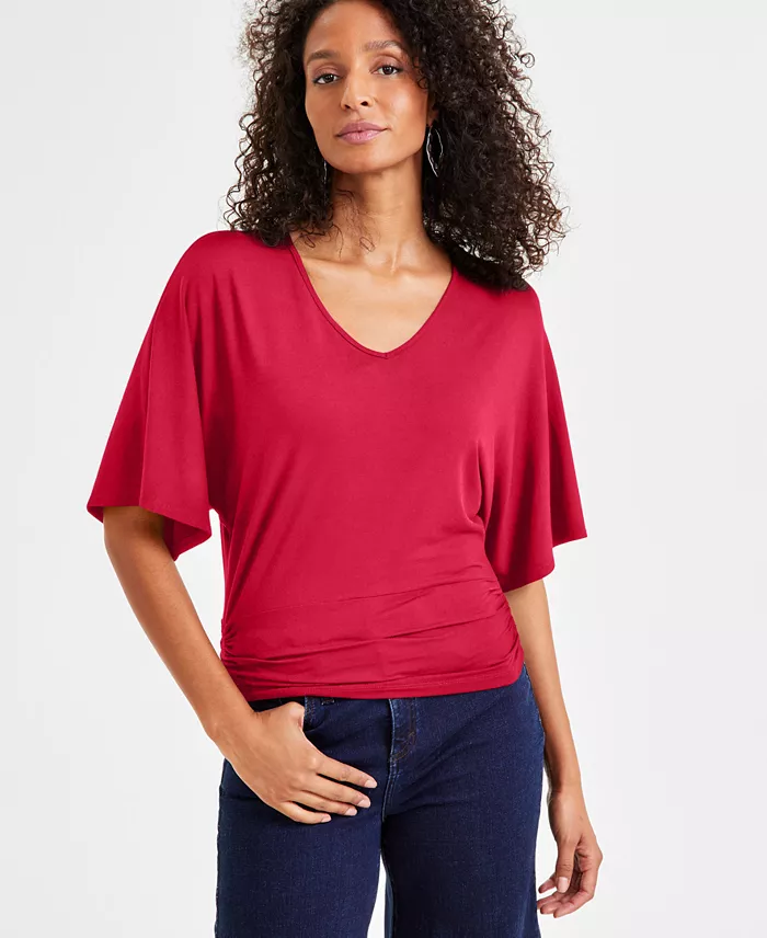 Women's V-Neck Dolman-Sleeve Top - thumbnail 5