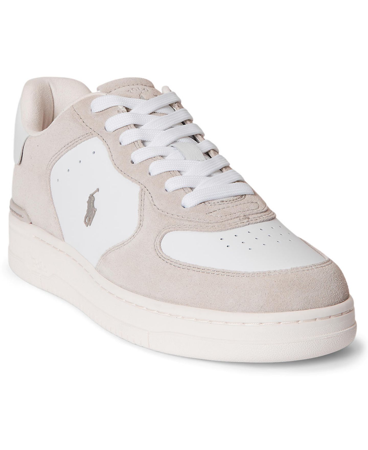 Мужские кроссовки Polo Ralph Lauren Masters Court Round Toe, цвет: Бежевый / Белый — фото 1