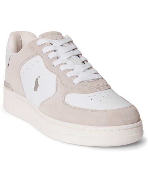 Мужские кроссовки Polo Ralph Lauren Masters Court Round Toe, цвет: Бежевый / Белый