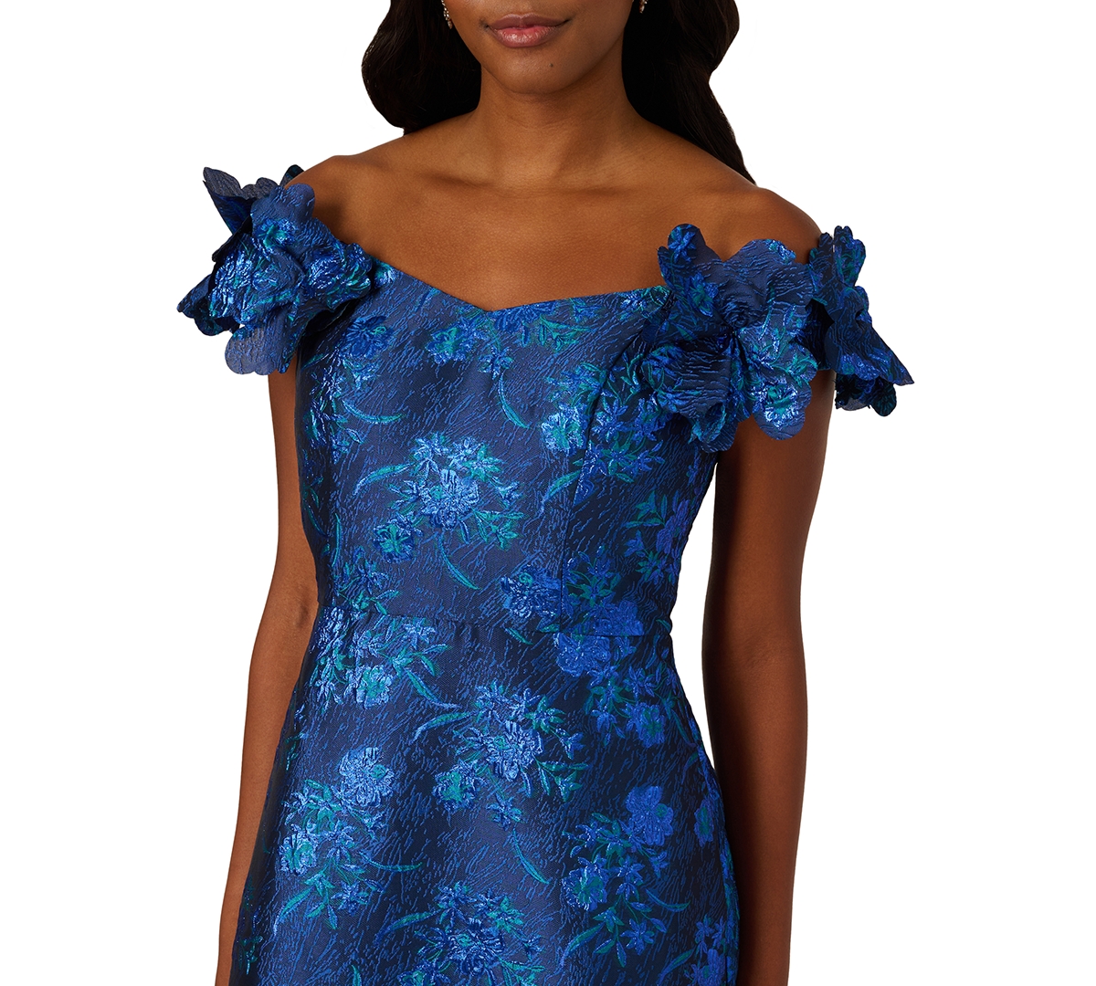 Adrianna Papell Women's Floral Off-The-Shoulder Gown