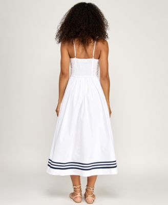 Juniors' Sweetheart Neck Midi Dress