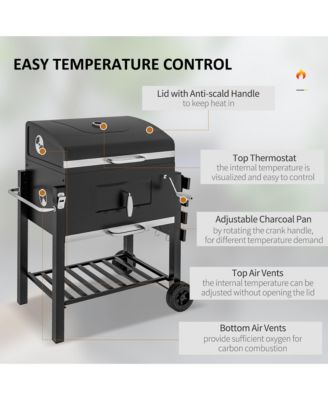 Charcoal BBQ Grill, Outdoor Portable Cooker,