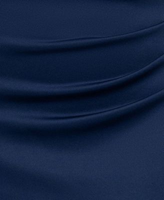 Plus Size Pleated-Waist Studded-Sleeve Gown