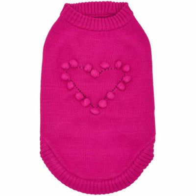 Blueberry Pet Pom-Pom Heart Dog Sweater