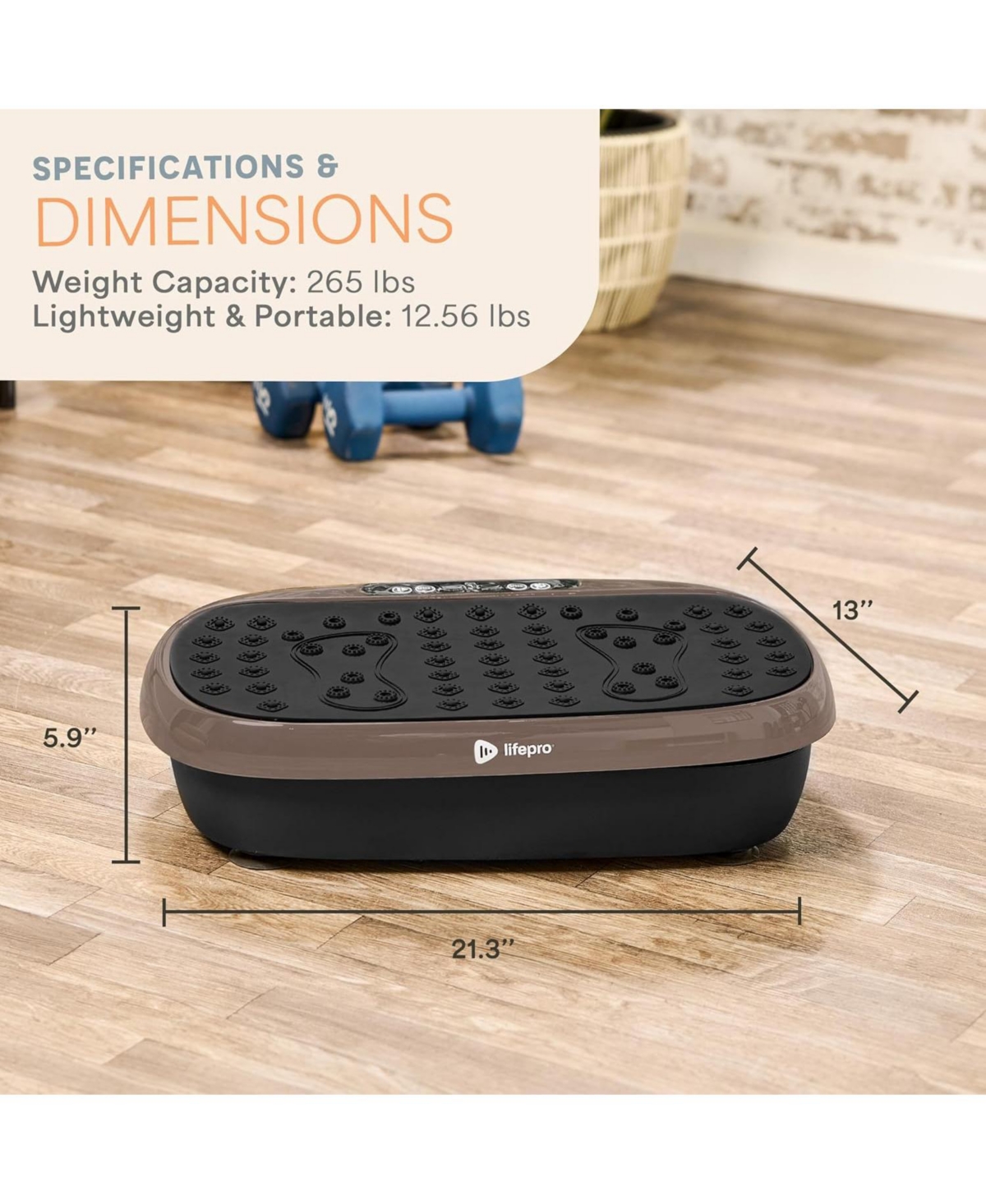 Lifepro HexaPlate Lite Vibration Plate Exercise Machine – Full Body Vibrating Platform for Lymphatic Drainage