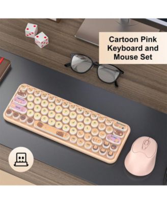 + Silent, Wireless, Gradient, Cute Keycaps, 3-Stage DPI, Shared Receiver + Keyboard & Mouse Set