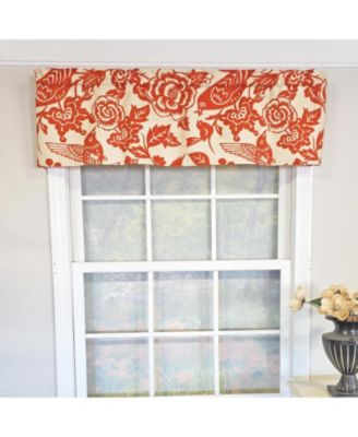 100% Cotton High Quality Love Bird Tailored Window Valance with 1.5" Rod Pocket 50" W X 12" L Orange