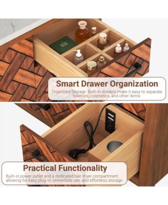 48" Fully Assembled Bathroom Vanity with Engineered Stone Top, Solid Wood Frame and Built-in Outlet
