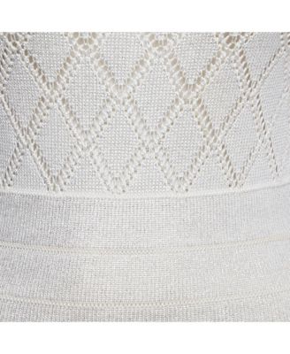 Women's Ivory Lurex Knit Sleeveless Mini Dress