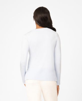 Women's V-Neck Wide-Hem Wide-Cuff Sweater