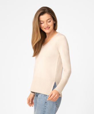 Women's V-Neck Wide-Hem Wide-Cuff Sweater