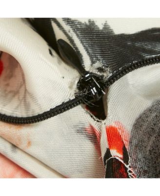 Women's Orange Floral Print Jersey Mini Dress