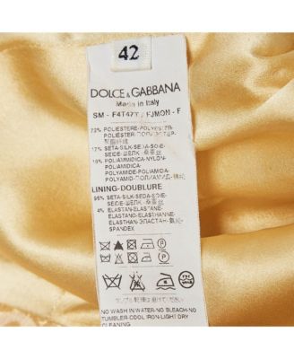 Women's Yellow Textured Jacquard Pencil Skirt