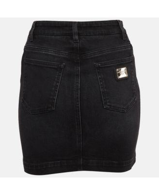 Women's Black Denim Mini Skirt